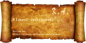 Klausz Antigoné névjegykártya